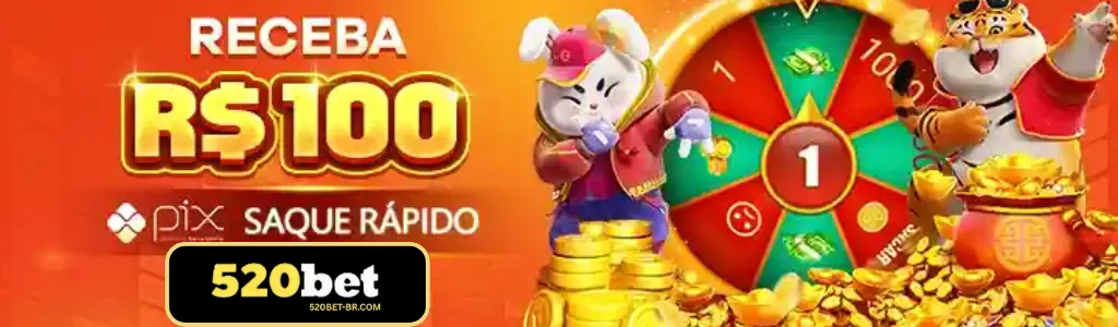 Bônus de boas-vindas do 520BET cassino com valores em dinheiro e fichas.