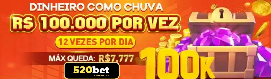 Prêmio Dinheiro como Chuva paga até R$100.000 no 520BET cassino